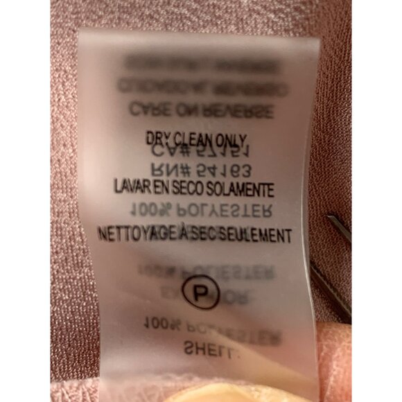 Karl Lagerfeld Paris Pink Faux Wrap Dress Surplus Neck Ruffle Hem LS Size 2 - Picture 10 of 11